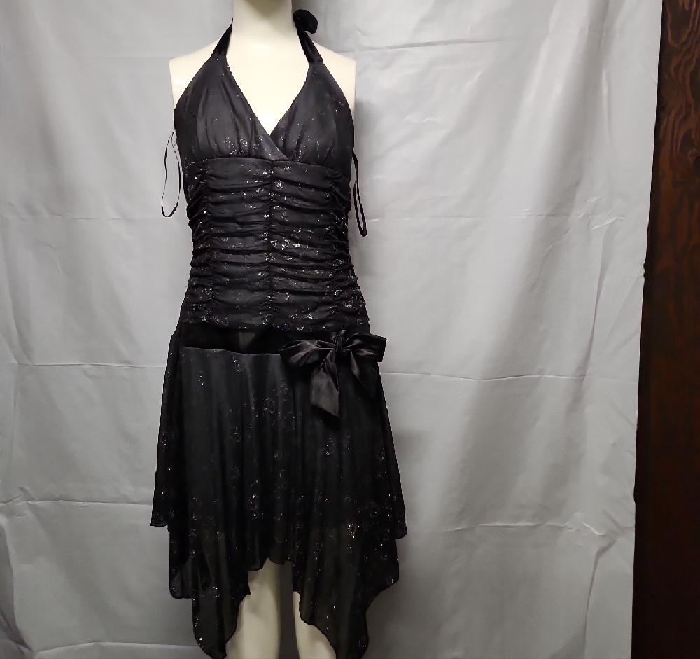 Elegant Black Halter Dress